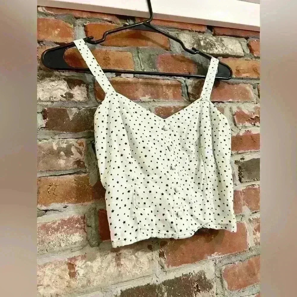 Abercrombie & Fitch Star Smocked Crop Top Sizs XS - Picture 3 of 7